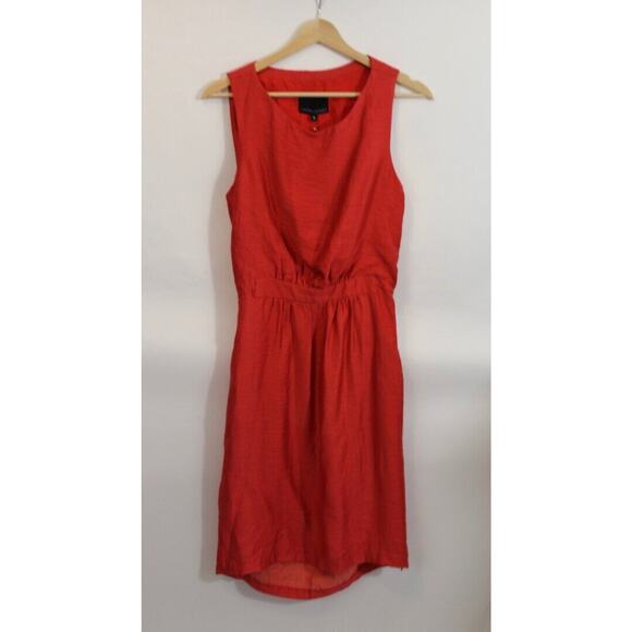 CYNTHIA ROWLEY Sz 8 Lava Red Sleeveless Sheath Dress Open Cutout Back NWT - Picture 2 of 8